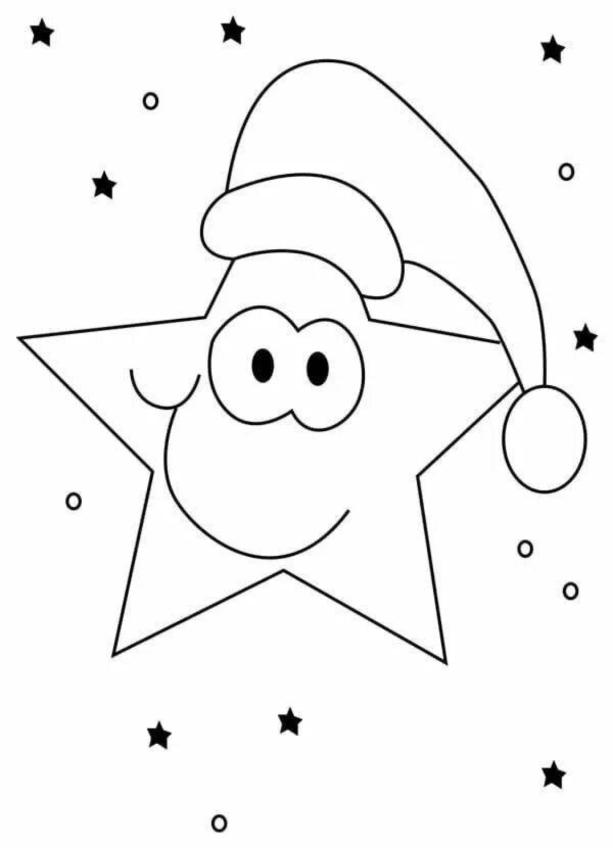Coloring book sparkling Christmas star