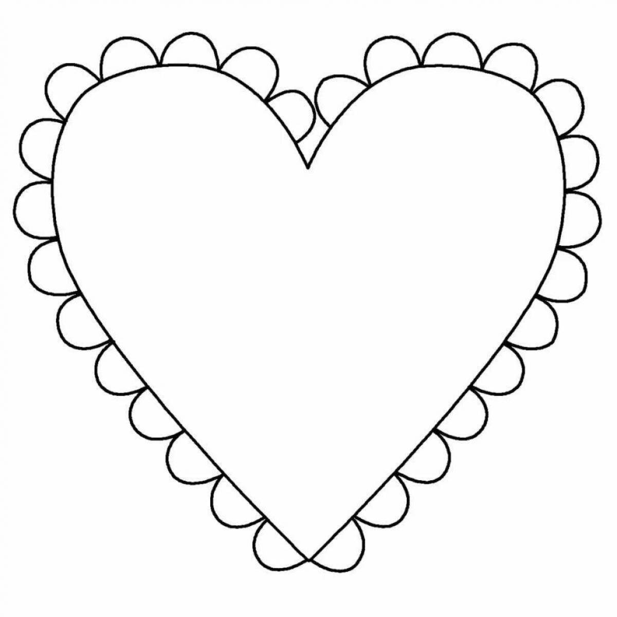 Attractive heart coloring page