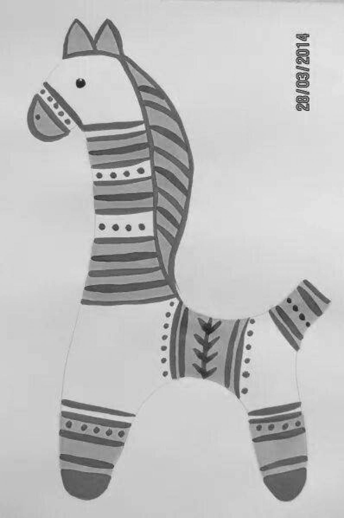 Фото Чудесная филимоновская лошадь раскраска
