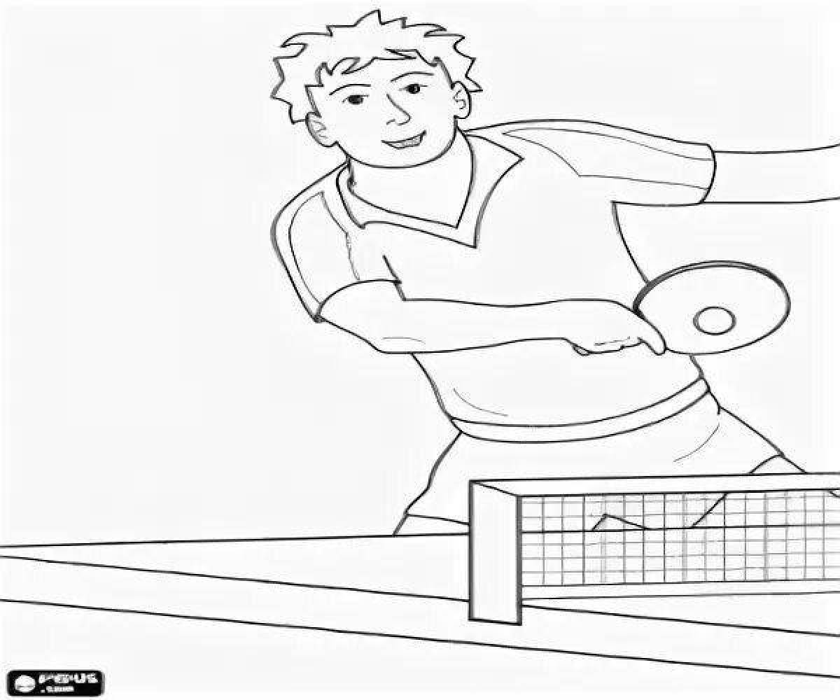 Фото Раскраска «выдающийся настольный теннис»