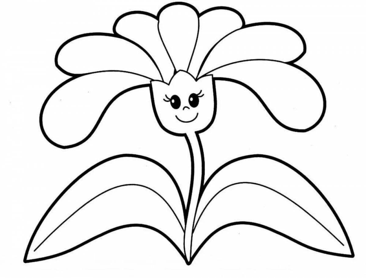 Фото Раскраска изысканный семицветик цветок контур