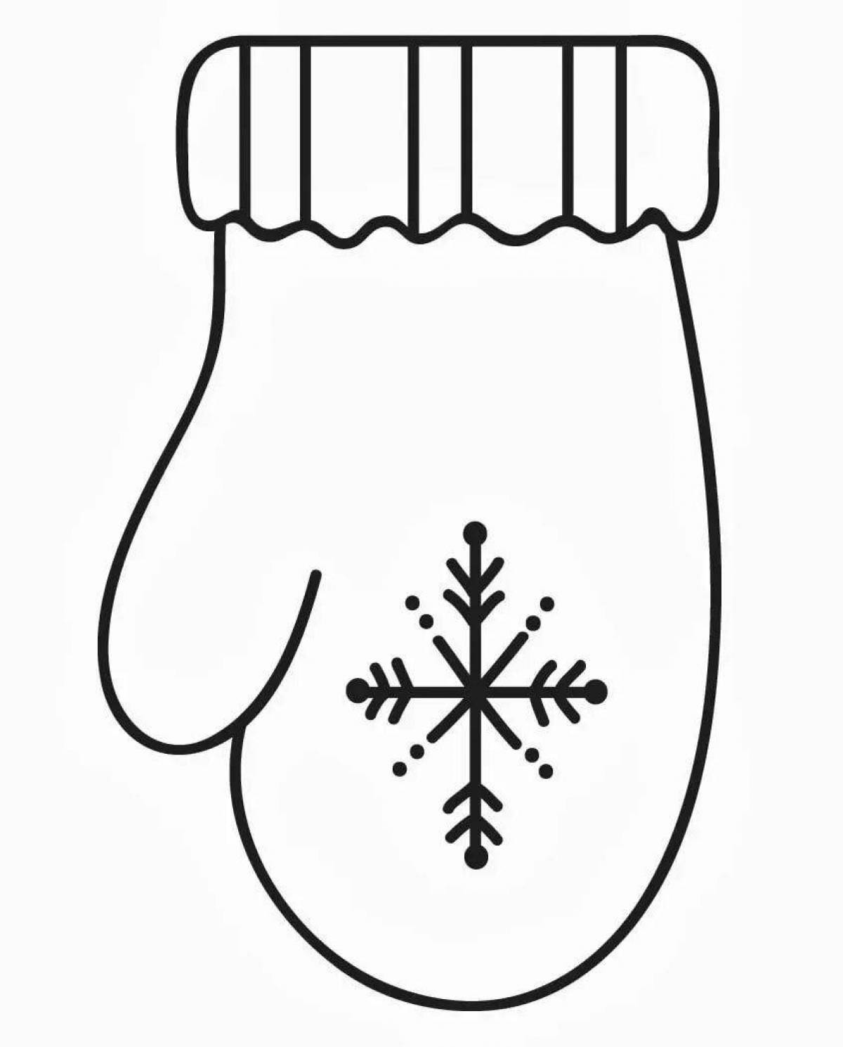 Coloring page cute santa mitten