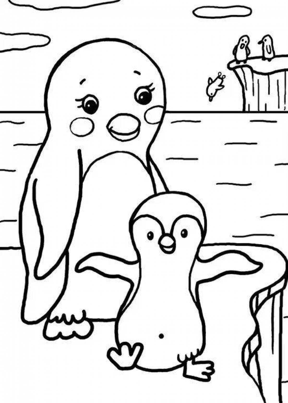 Раскраска пингвины Лоло и Пепе