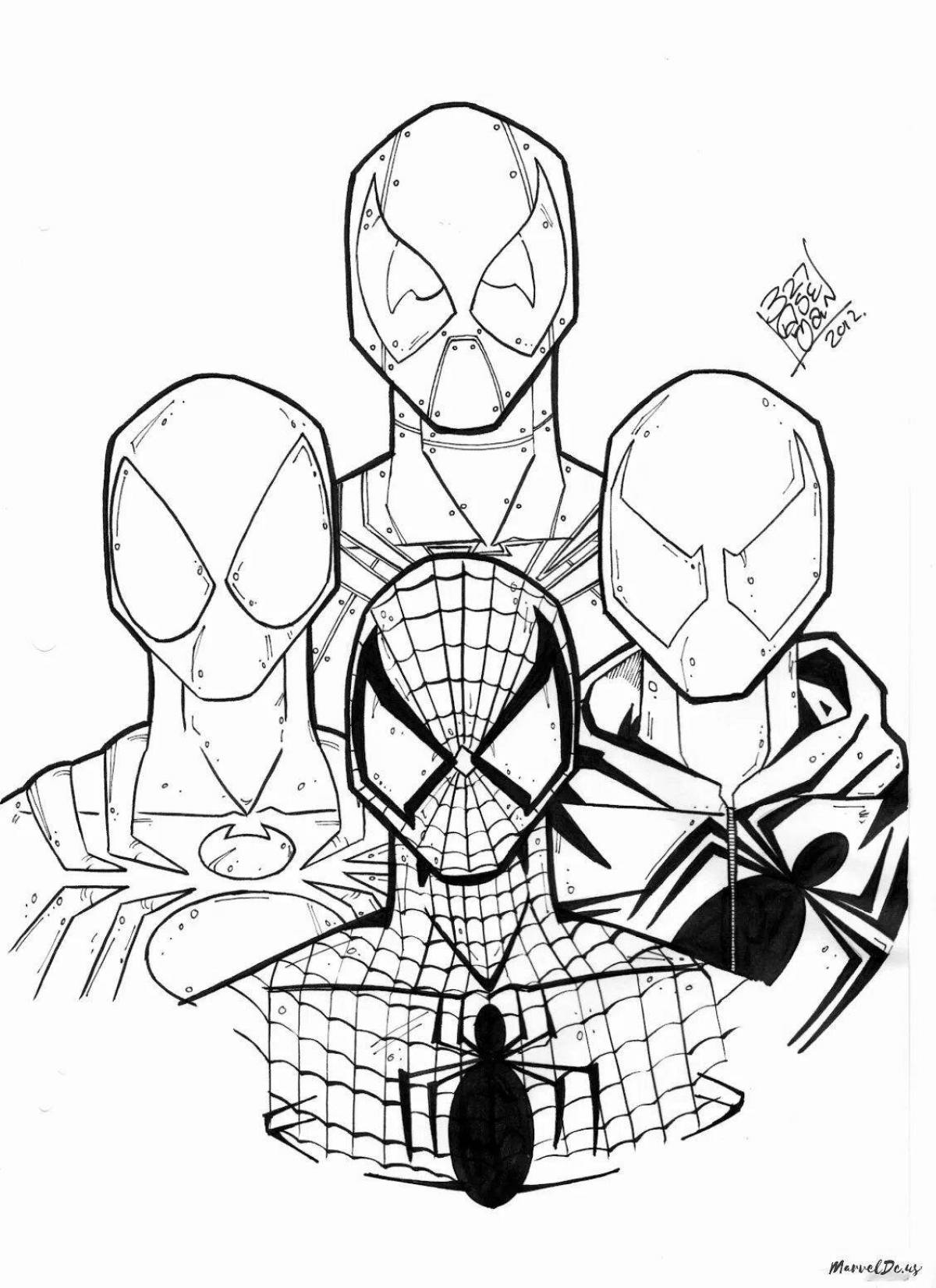 Раскраски Марвел Железный человек паук