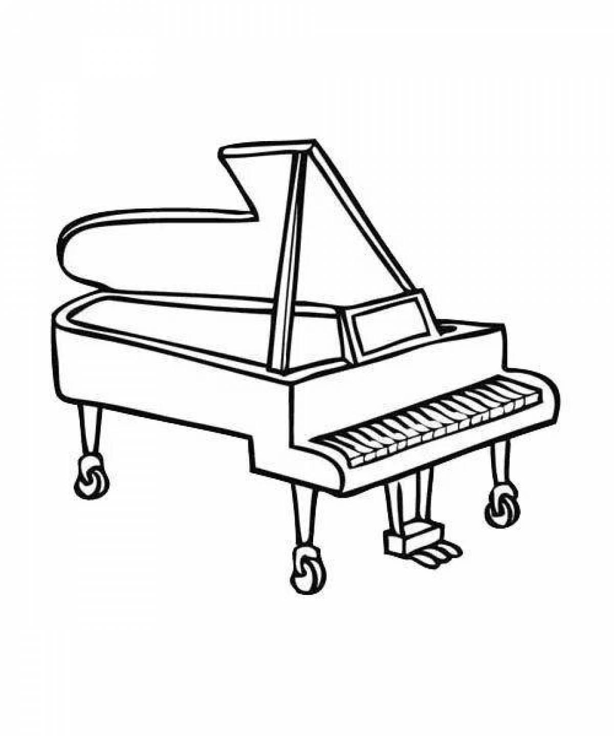 Пианино музыкальный инструмент раскраска для детей