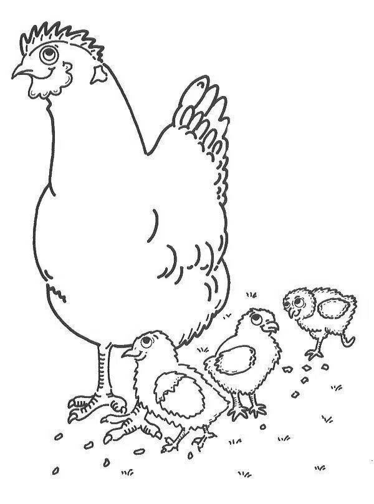 Фото Драгоценная курица с цыплятами