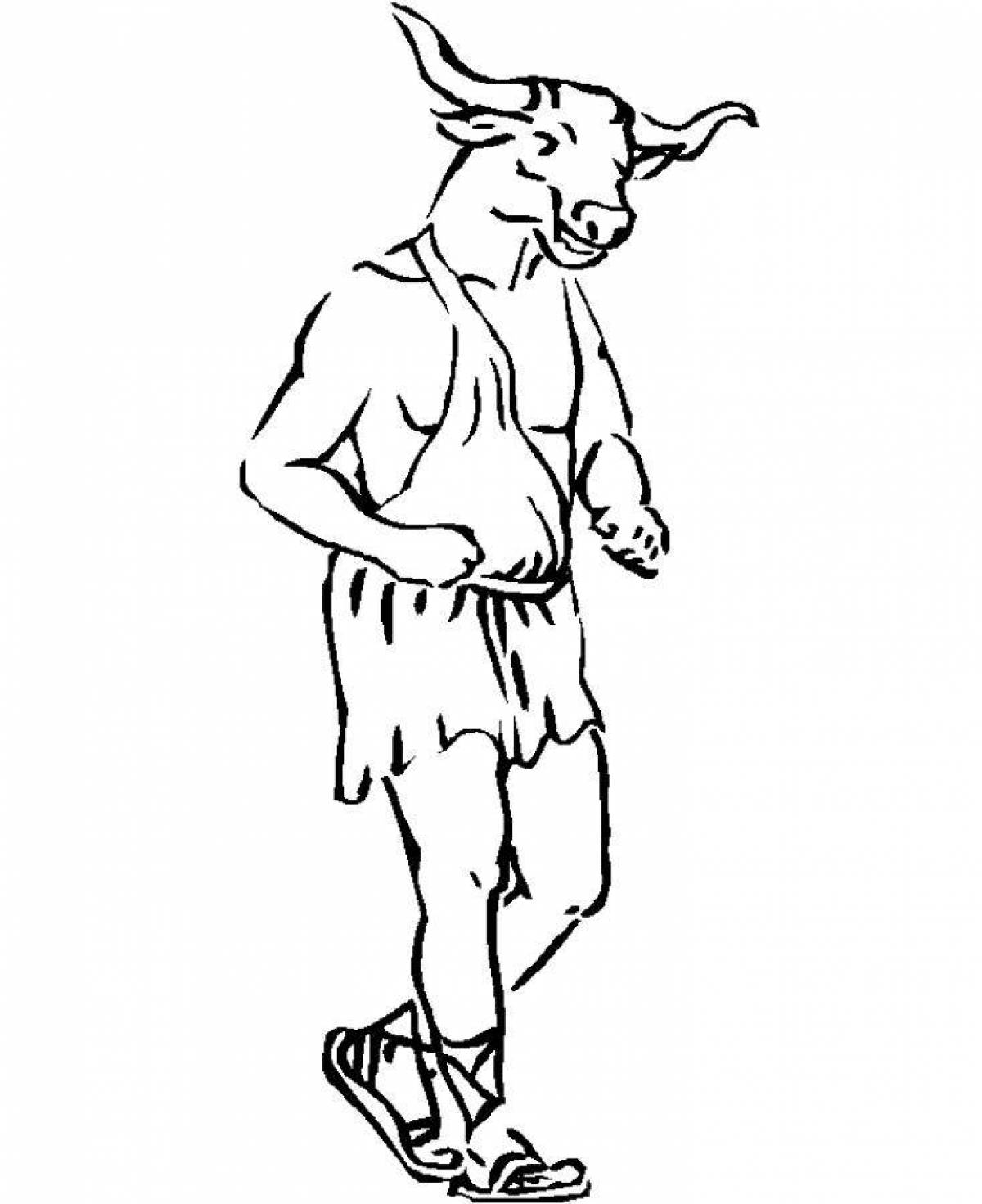 Coloring page dazzling theseus and the minotaur