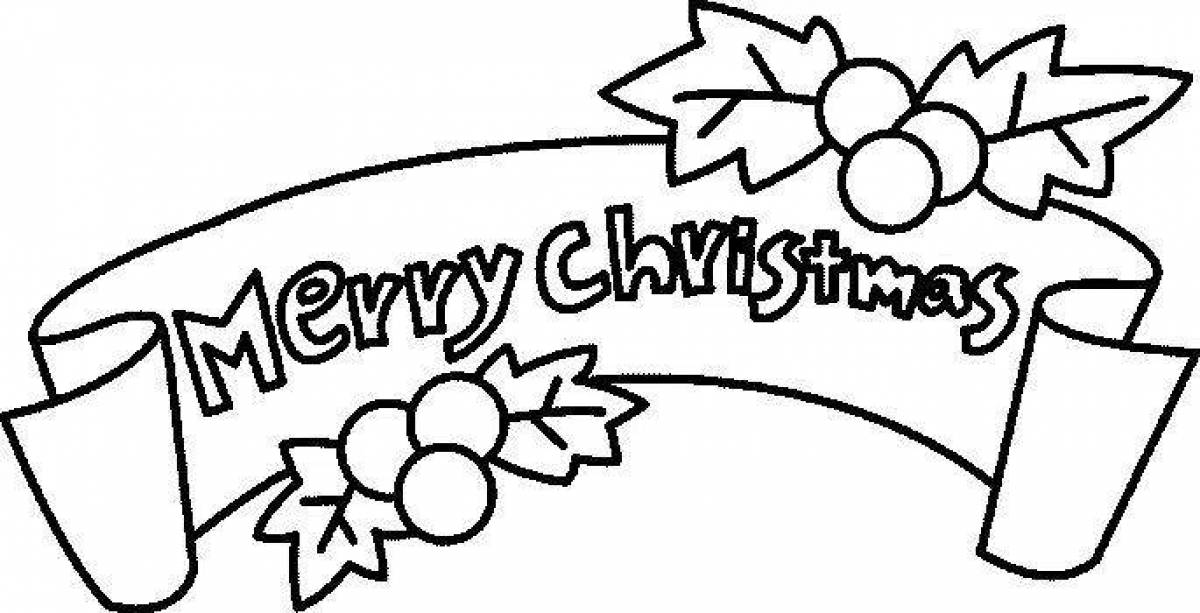 Фото Роскошная раскраска с надписью «счастливого рождества»