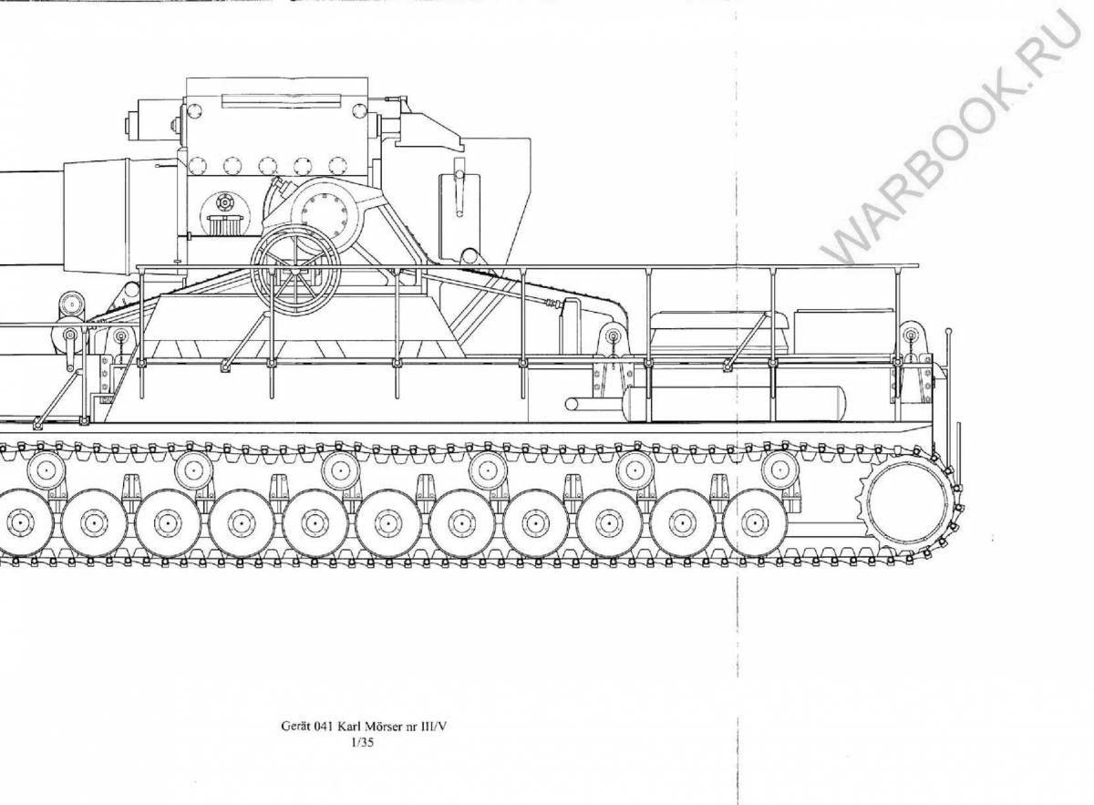 Яркий танк karl 44 раскраска