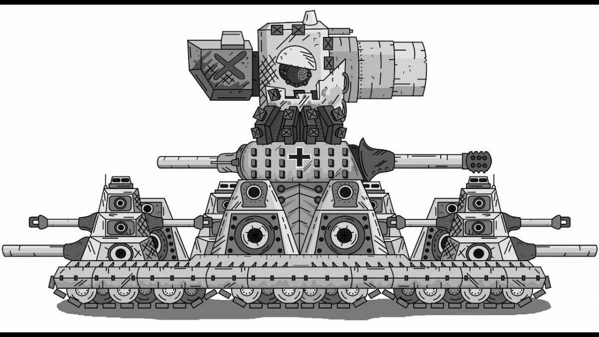 Веселая раскраска танка karl 44