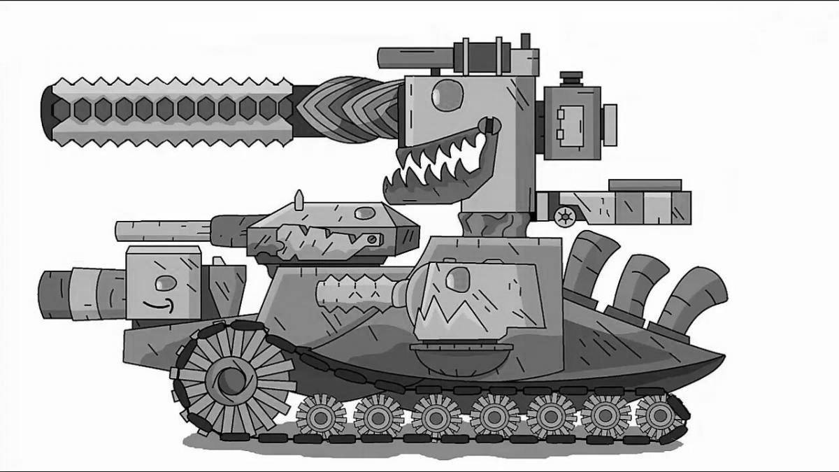 Анимированная страница раскраски танка karl 44