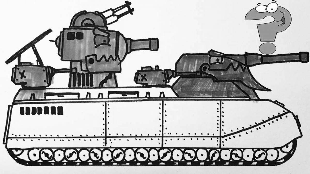 Красочный танк карл 44 раскраска