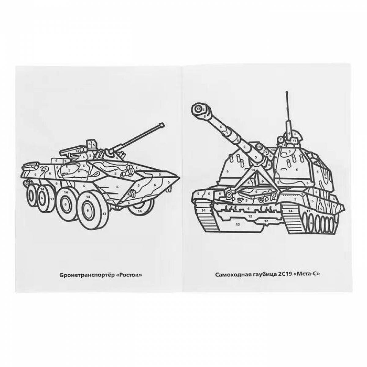 Tank coloring by numbers