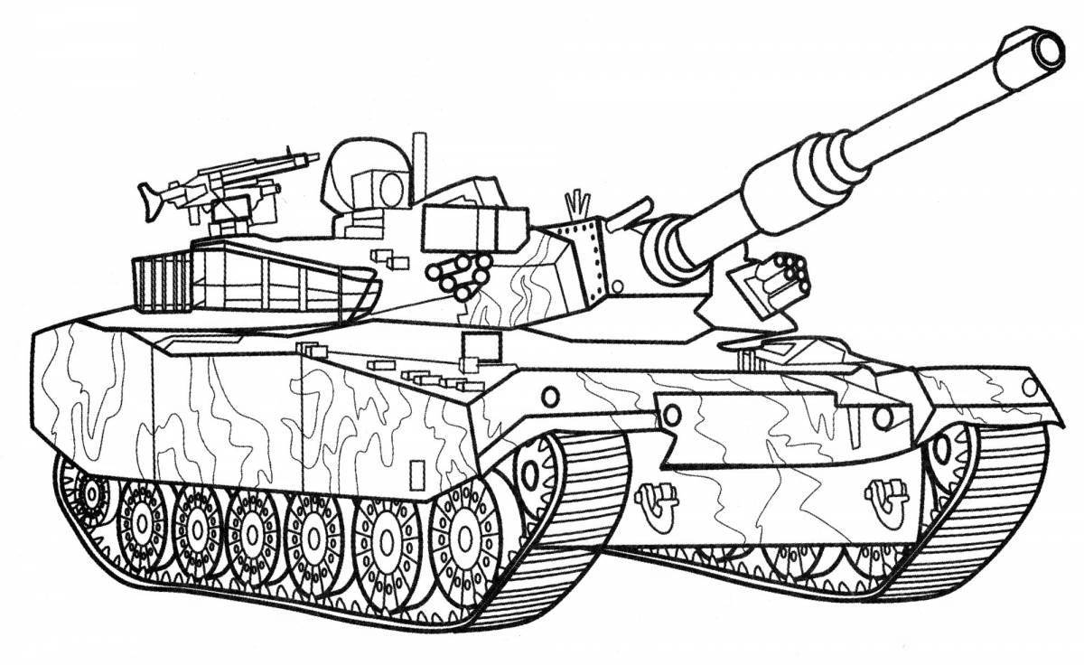 Exciting tank by numbers coloring