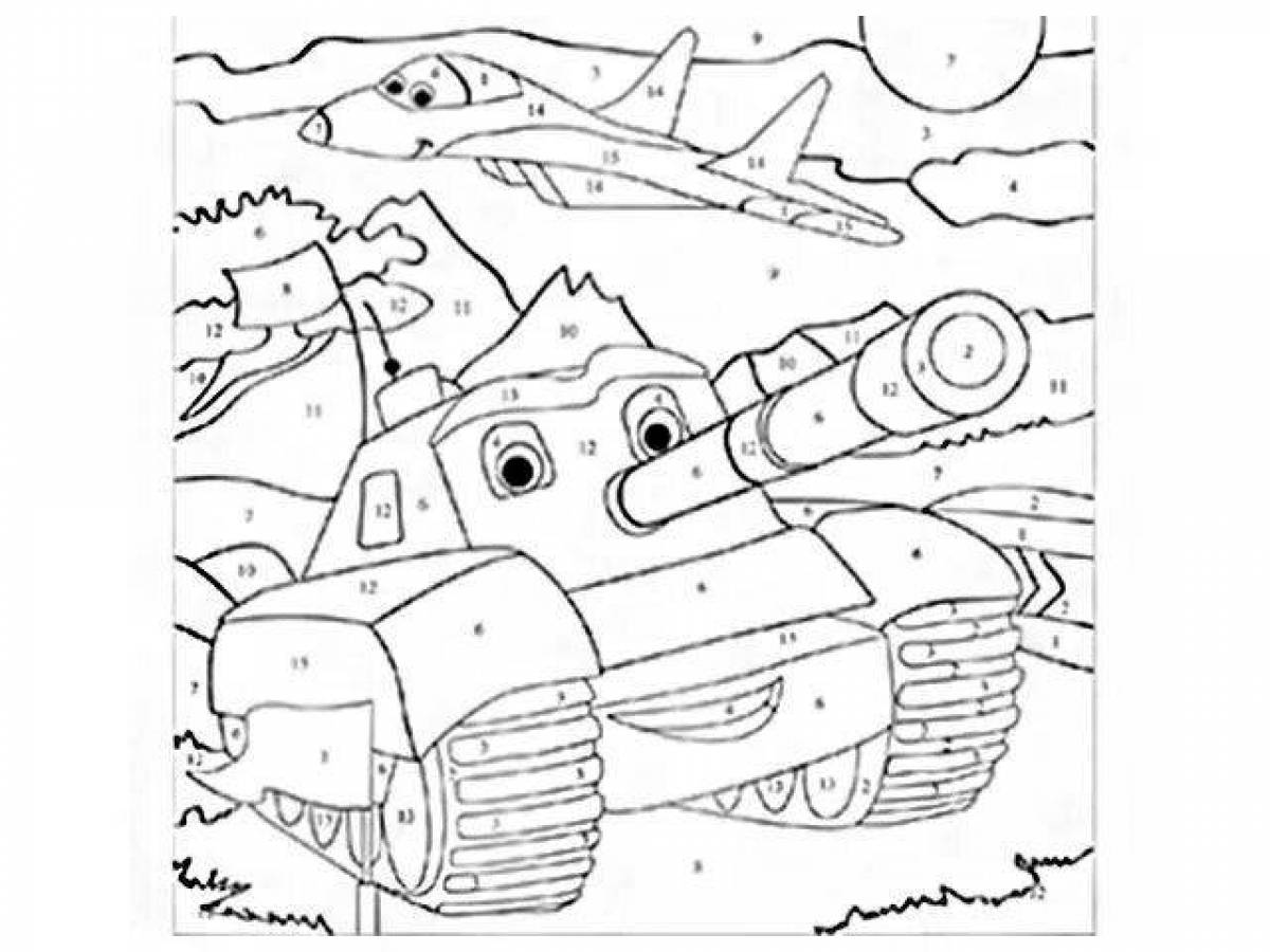 Coloring unusual tank by numbers