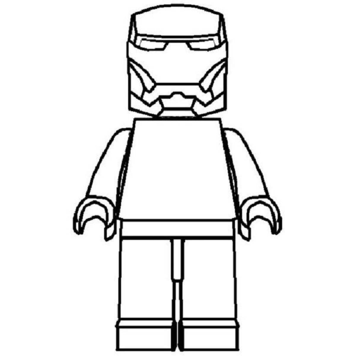 Фото Анимированная страница раскраски lego iron man