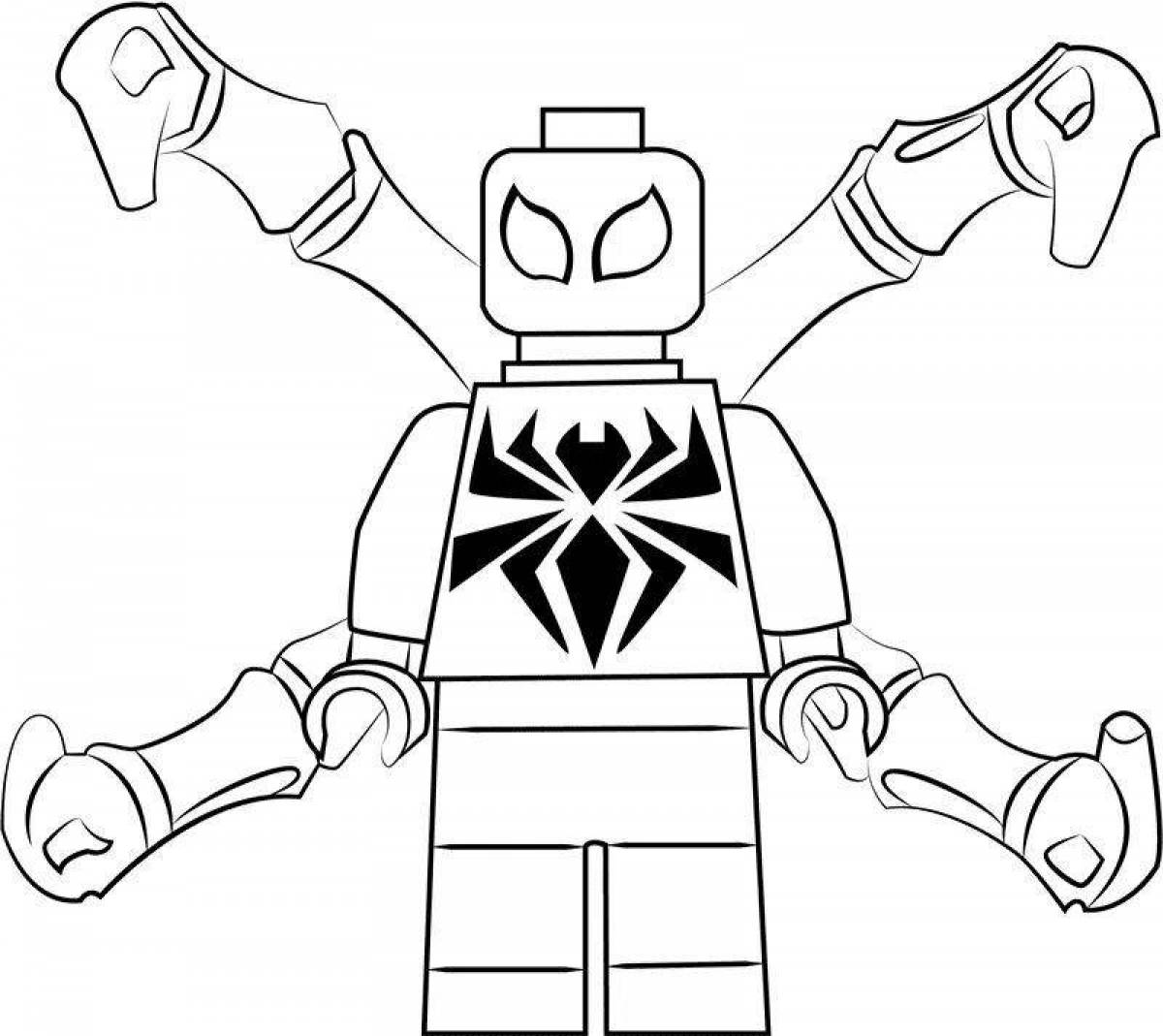 Фото Игривая страница раскраски lego iron man