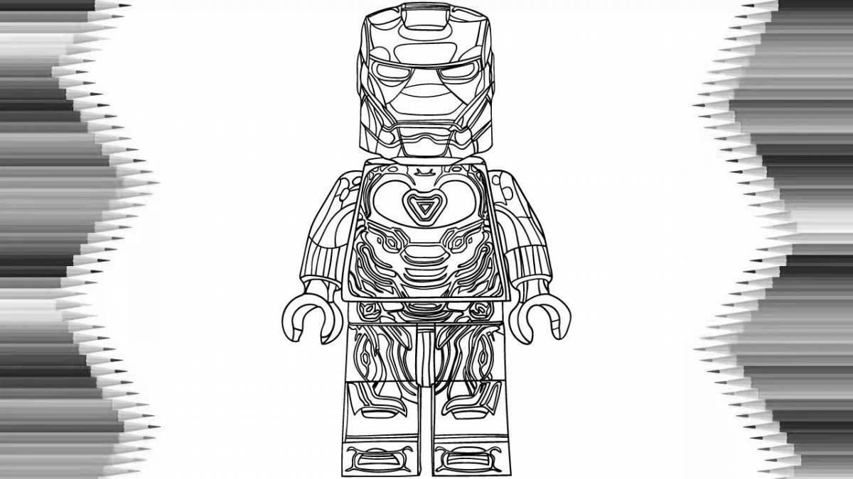Exciting coloring lego iron man