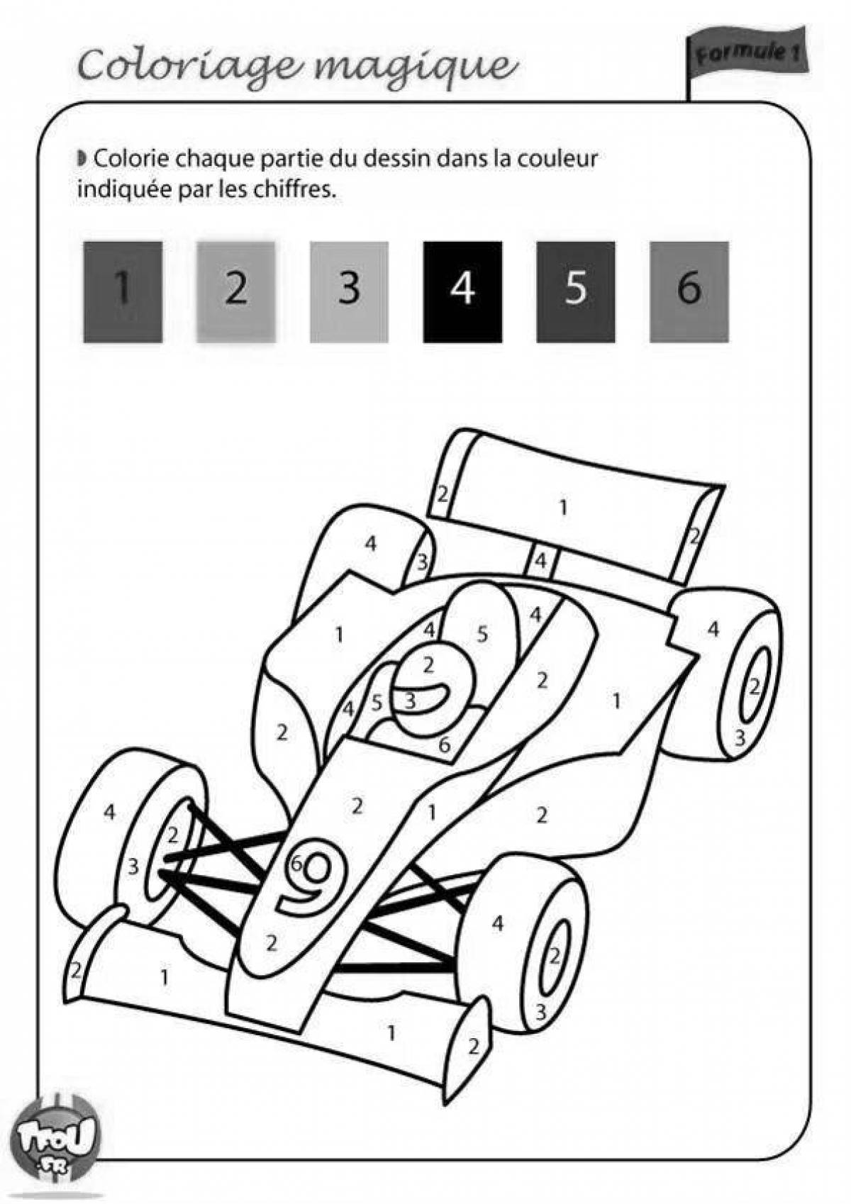 Colored explosive transport by numbers coloring book