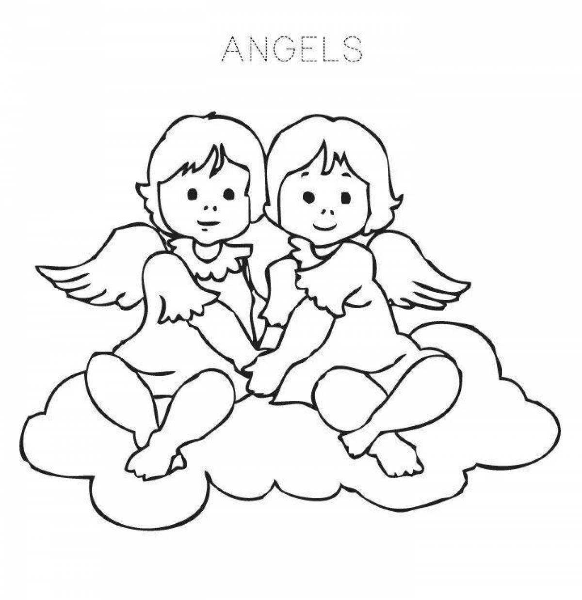 Фото Ангельская раскраска ангелы на рождество