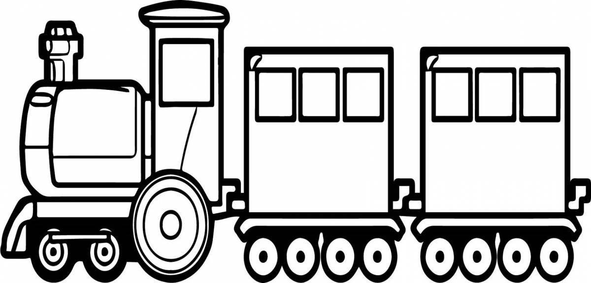 Фото Яркий локомотив с вагоном