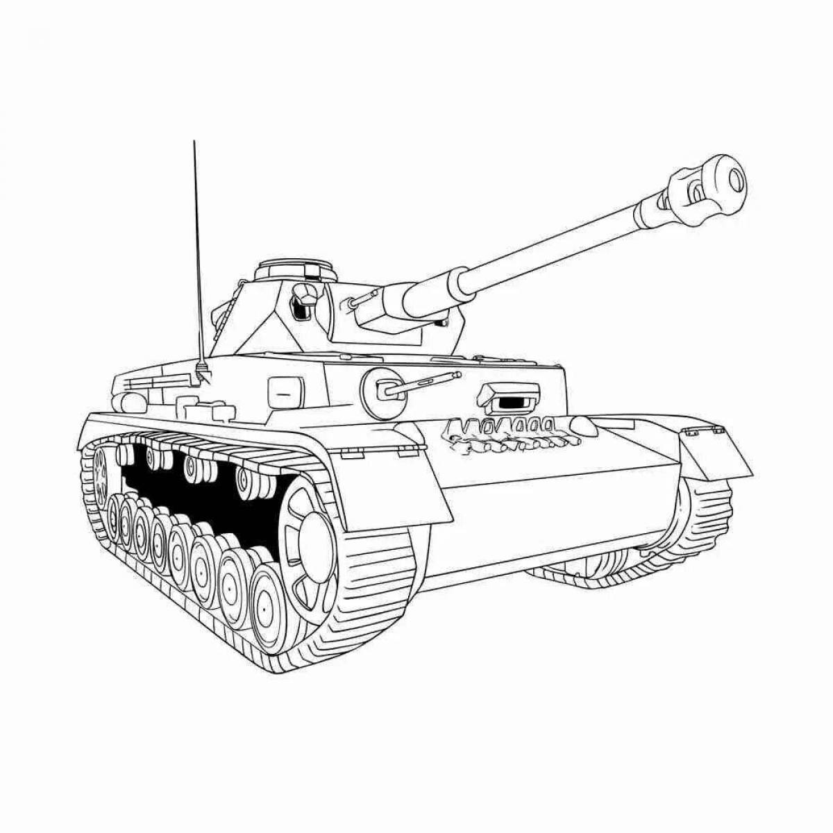 Фото Игривая страница раскраски танков