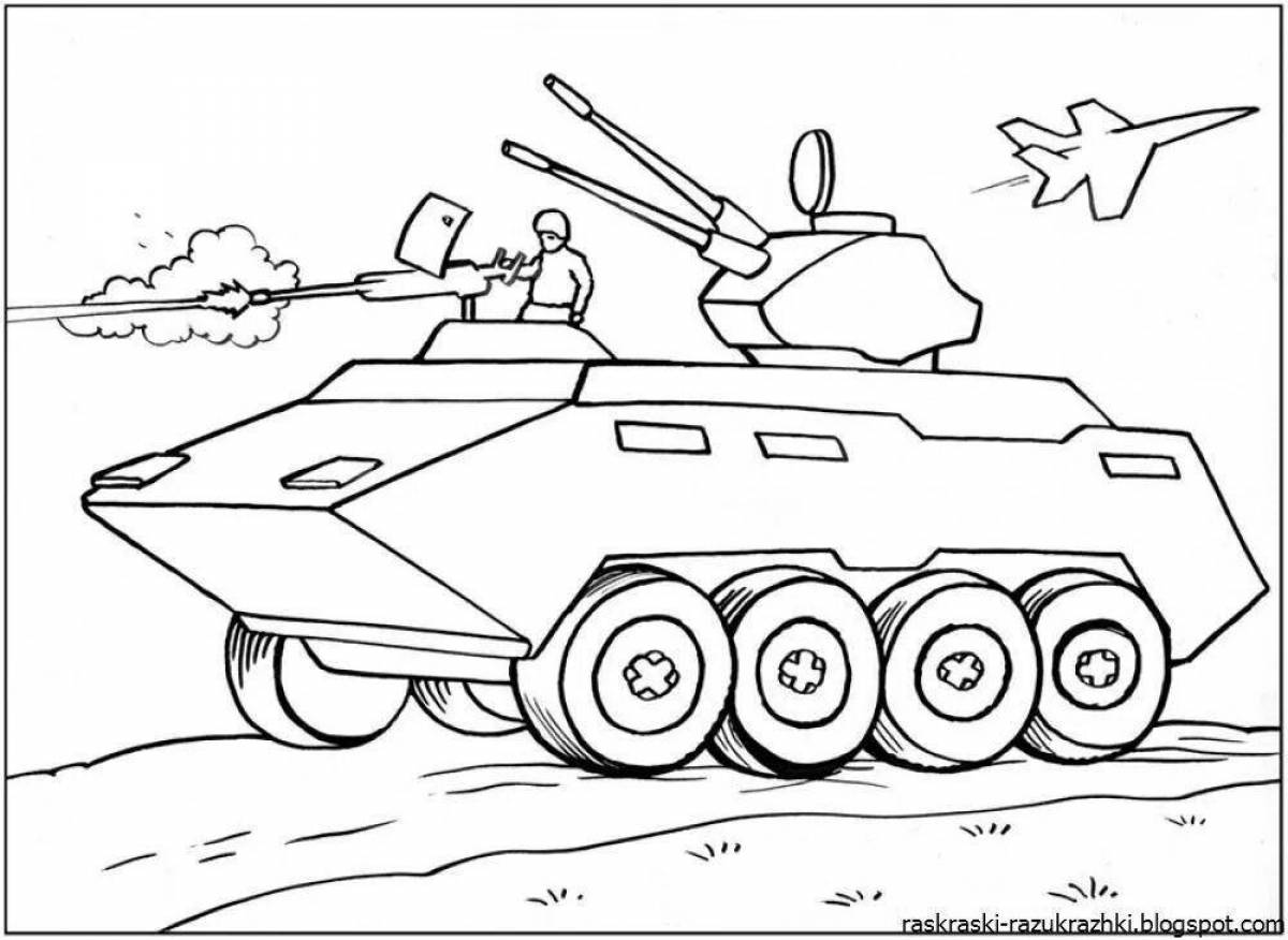 Фото Восхитительная страница раскраски танков