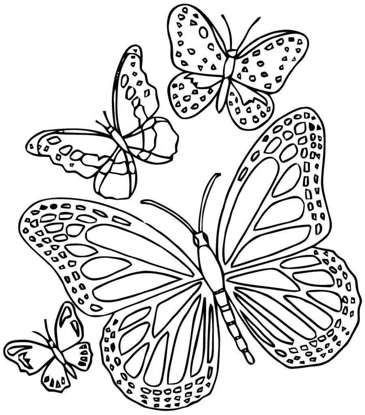 Фото Блестящие раскраски бабочек