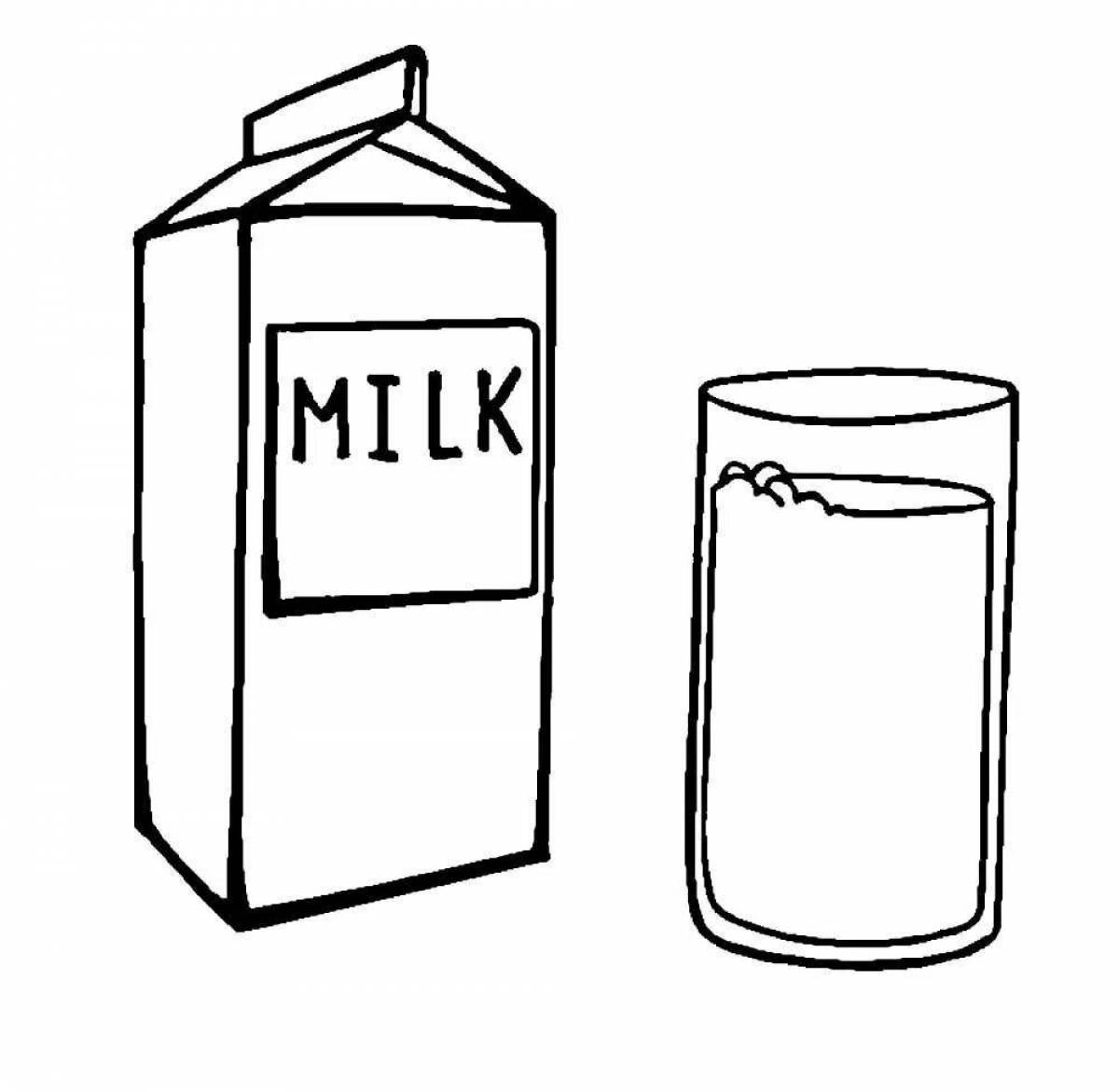 Coloring book shining milk