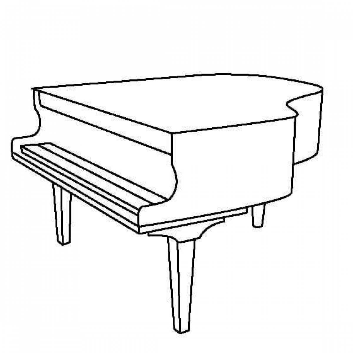 Фото Игривая страница раскраски фортепиано
