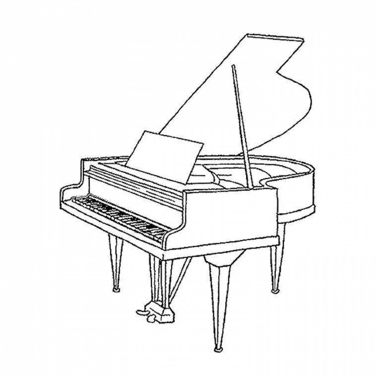 Фото Великолепная страница раскраски фортепиано