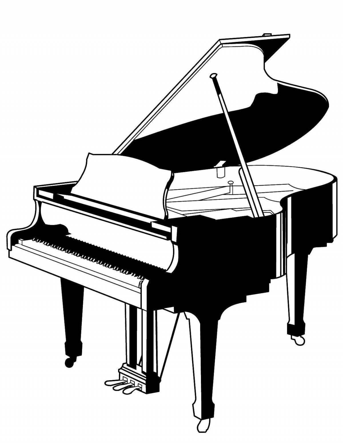 Фото Живая страница раскраски фортепиано