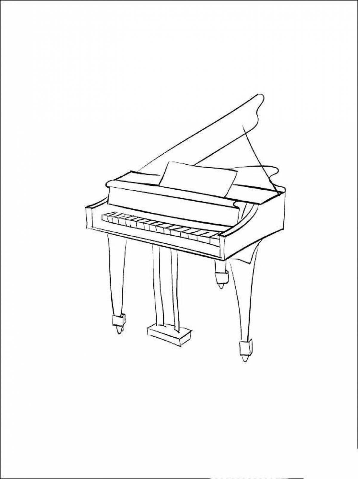 Фото Энергичная страница раскраски фортепиано