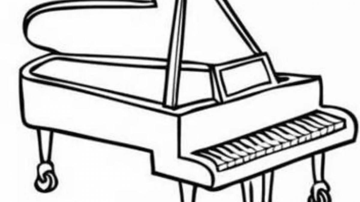 Фото Ослепительная страница раскраски фортепиано