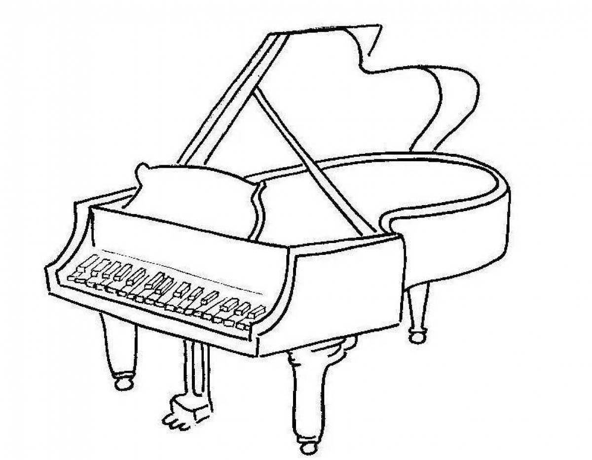Фото Раскраска радостное фортепиано