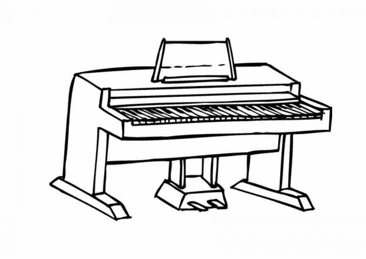 Завораживающая страница раскраски фортепиано