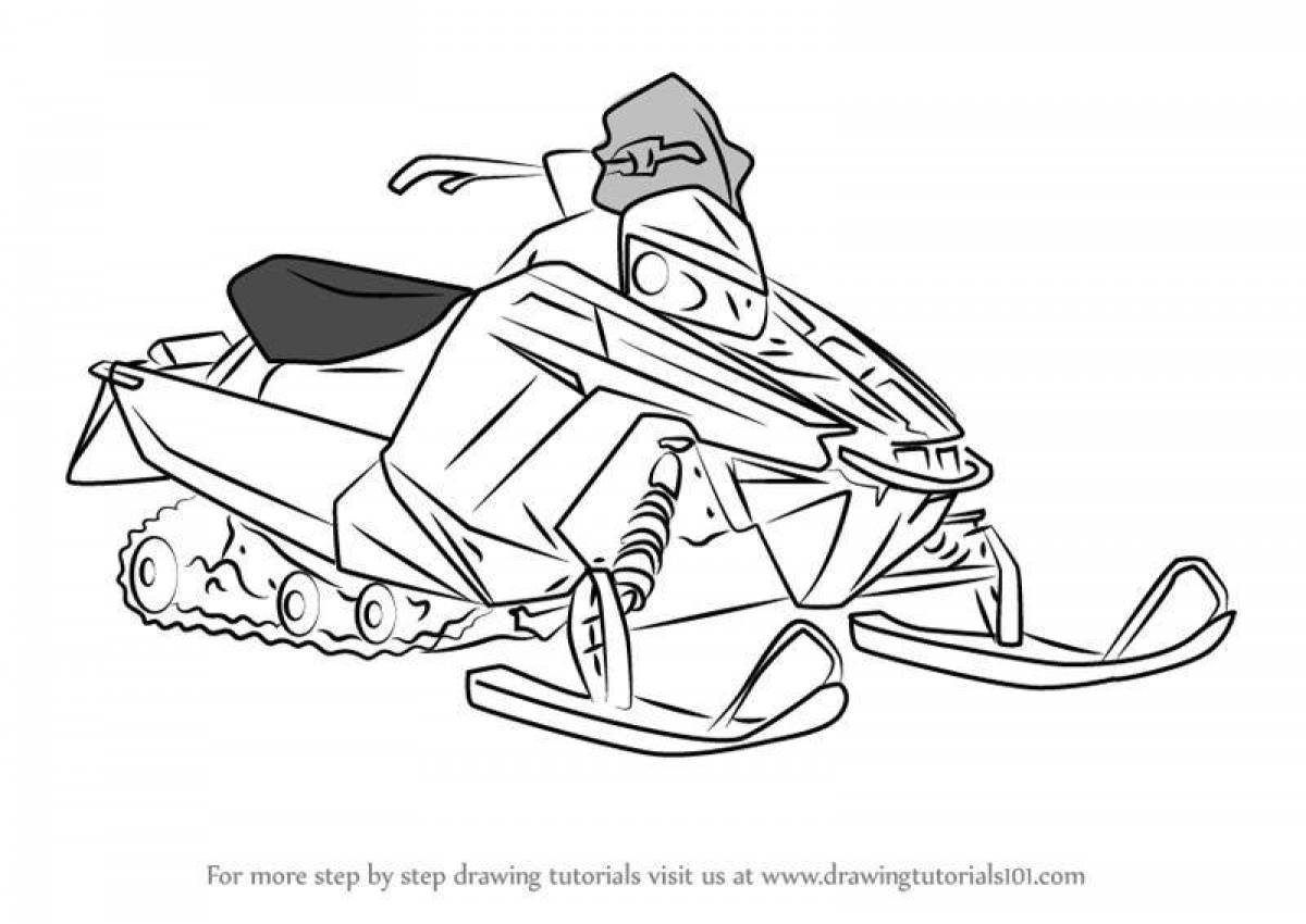 Фото Раскраска блестящий снежный скутер