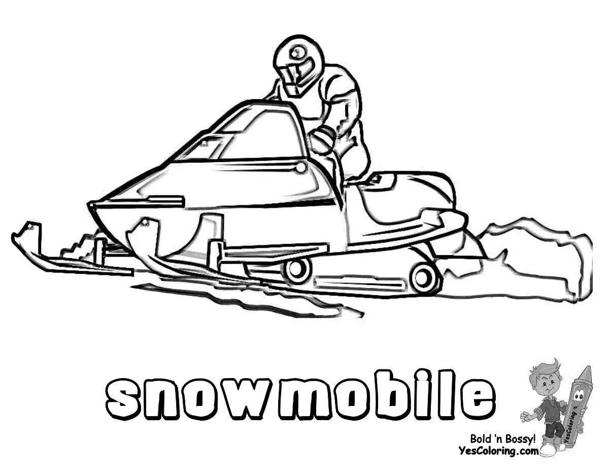 Фото Раскраска ослепительный снежный скутер