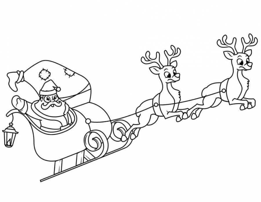 Дед мороз с оленями трафарет. Дед Мороз на санях с оленями. Сани Деда Мороза с оленями. Раскраска дед Мороз с оленями. Дед Мороз на санях раскраска.