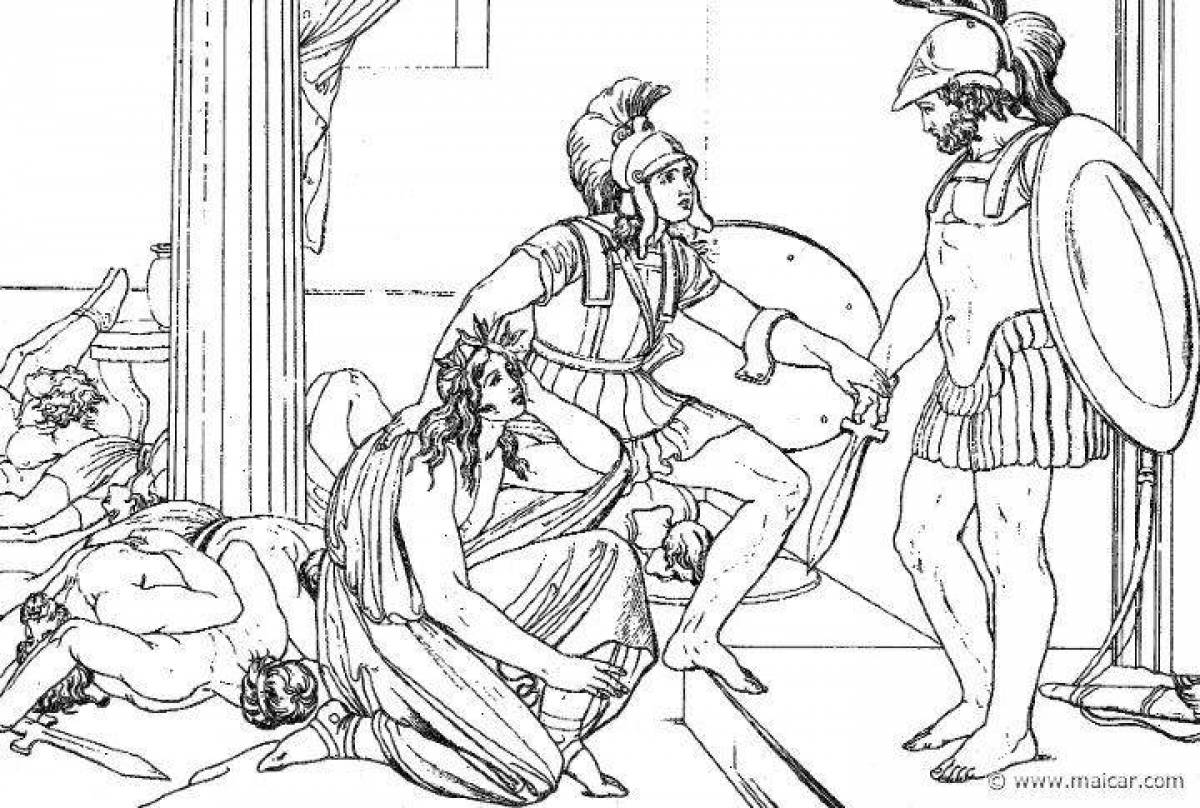 Как встретил циклоп гостей. Иллюстрация к поэме Гомера Одиссея. Илиада и Одиссея Гомера иллюстрации. Рисунок к поэме Илиада и Одиссея. Нарисовать иллюстрацию к поэме Гомера Одиссея.