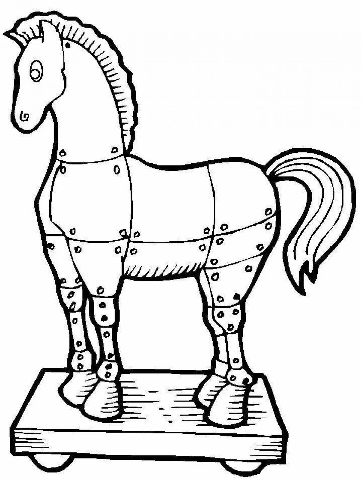 Троянский конь раскраска. Раскраска. Лошади. Троянский конь рисунок 5 класс. Деревянная лошадка раскраска.