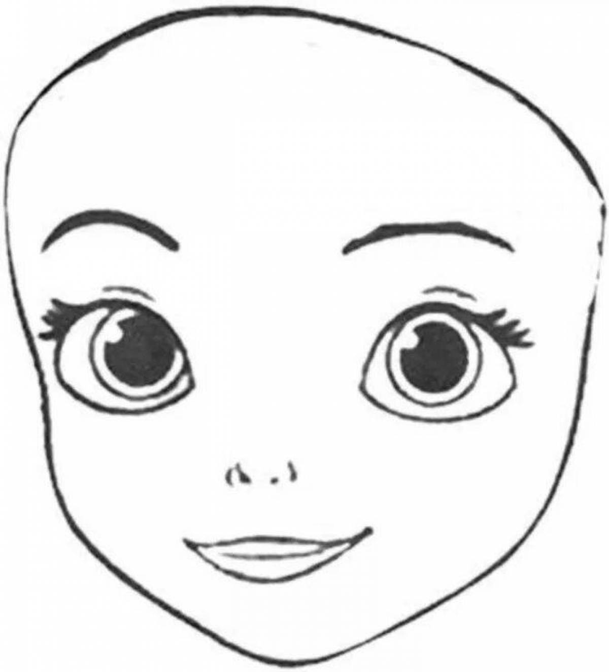 Лицо куклы раскраска для детей