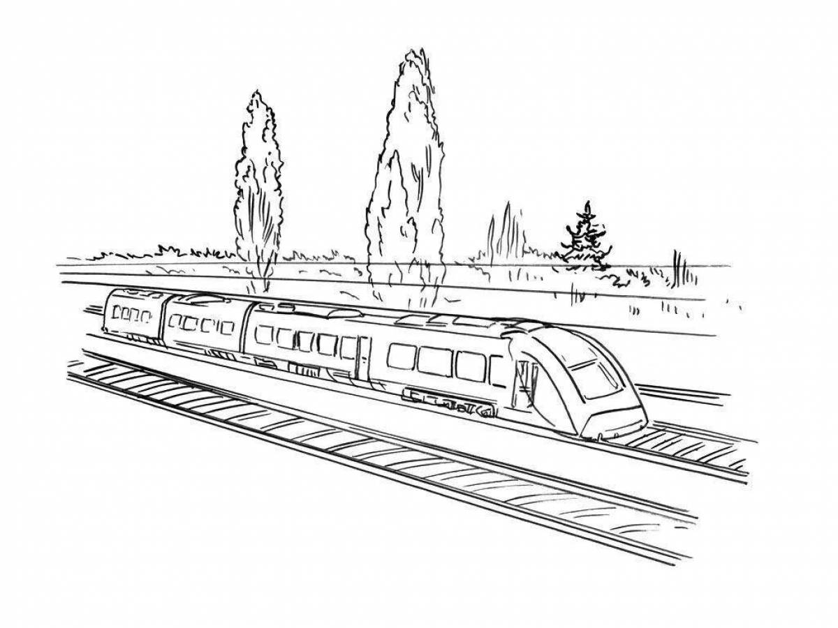 Контурный рисунок поезда