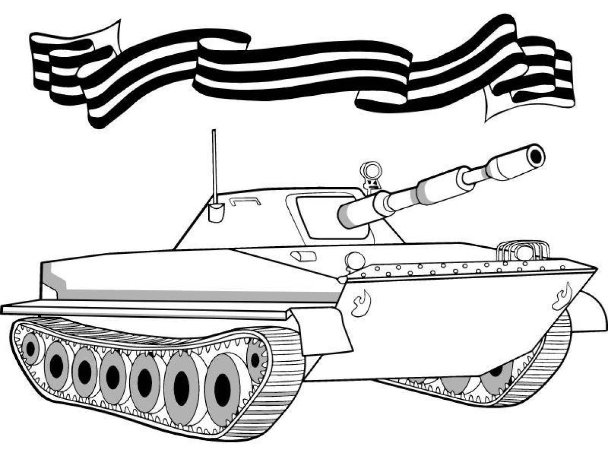 Раскраска танк т34 Военная техника