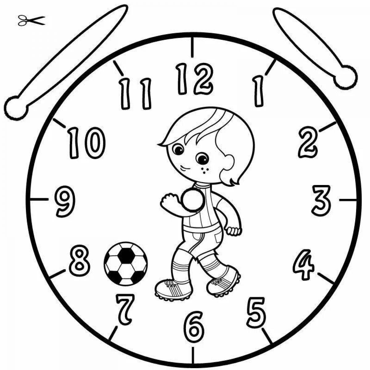 Часы раскраска для детей