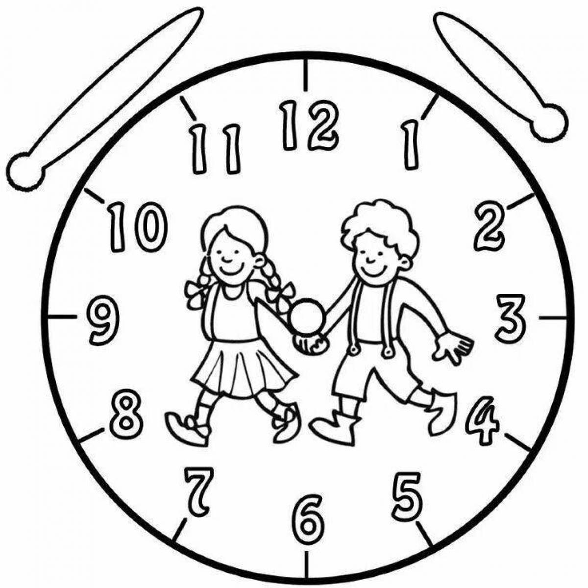 Часы раскраска для детей без стрелок