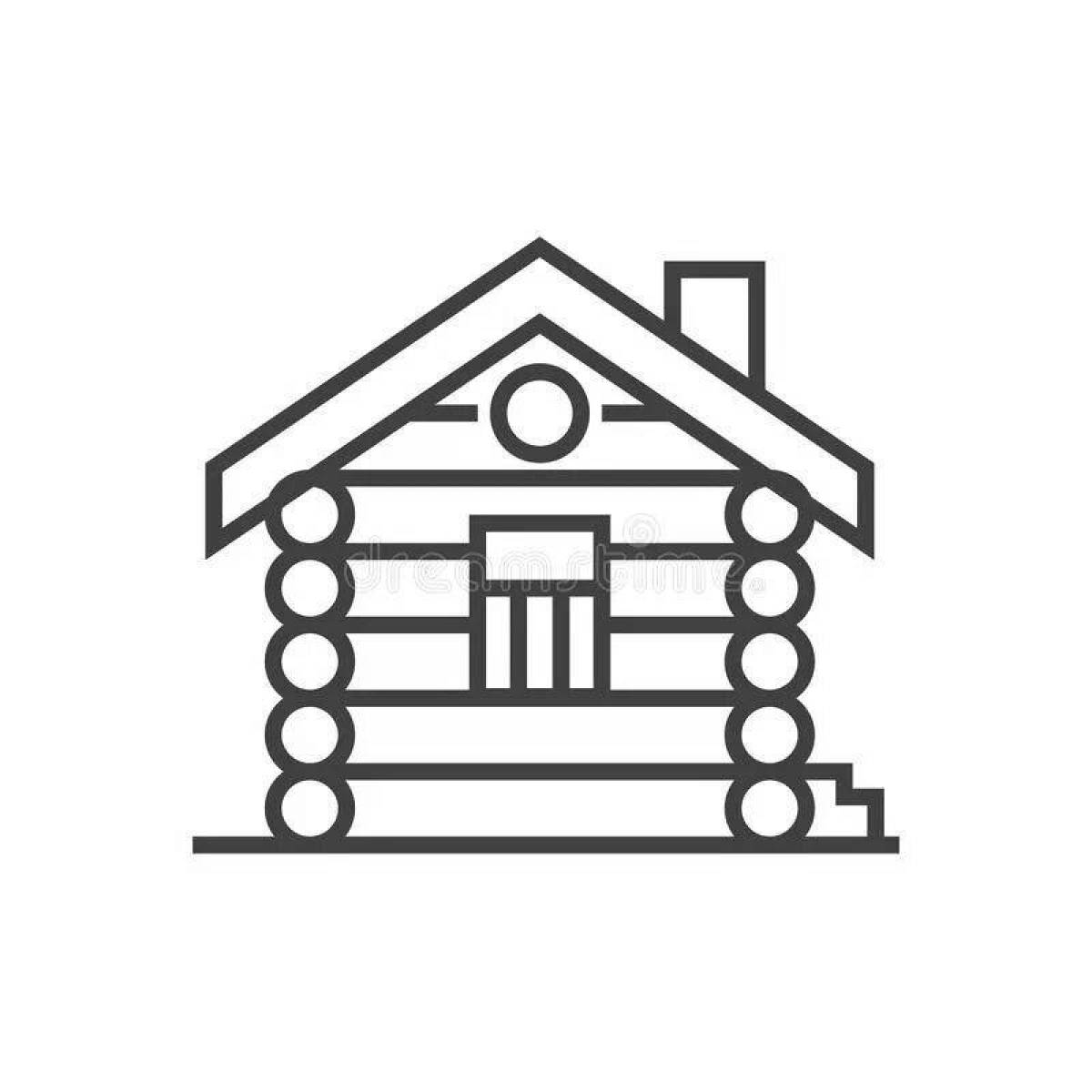 Значок деревянный домик