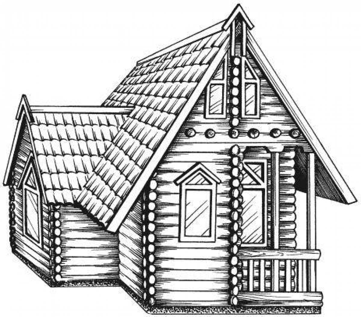 Эскиз деревянного дома
