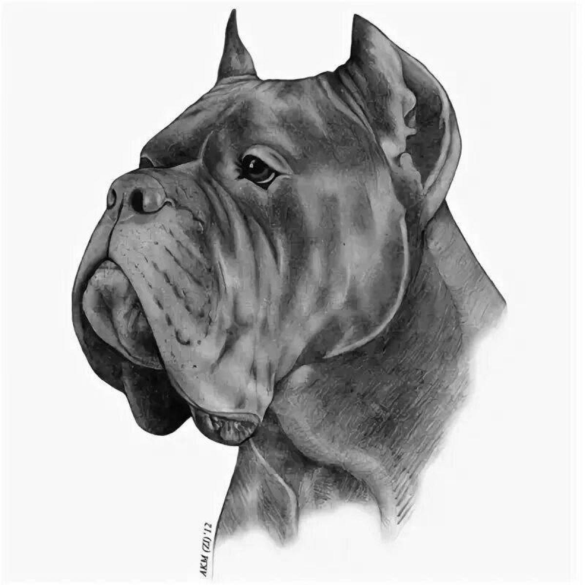 Нарисованная собака породы Кане Корсо