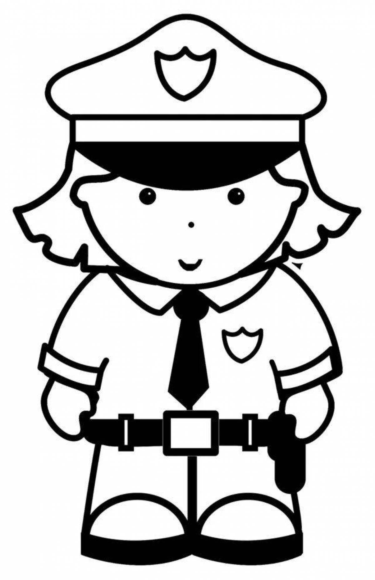 Charming security guard coloring book